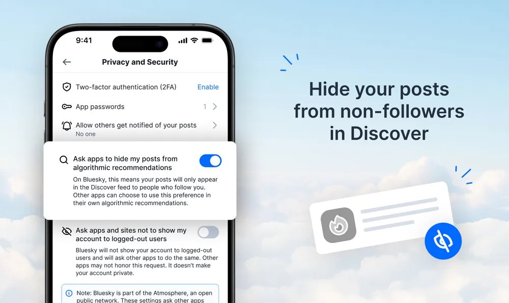 Bluesky lance une fonctionnalité d'option de désengagement algorithmique pour les utilisateurs souhaitant moins de visibilité sur leurs publications