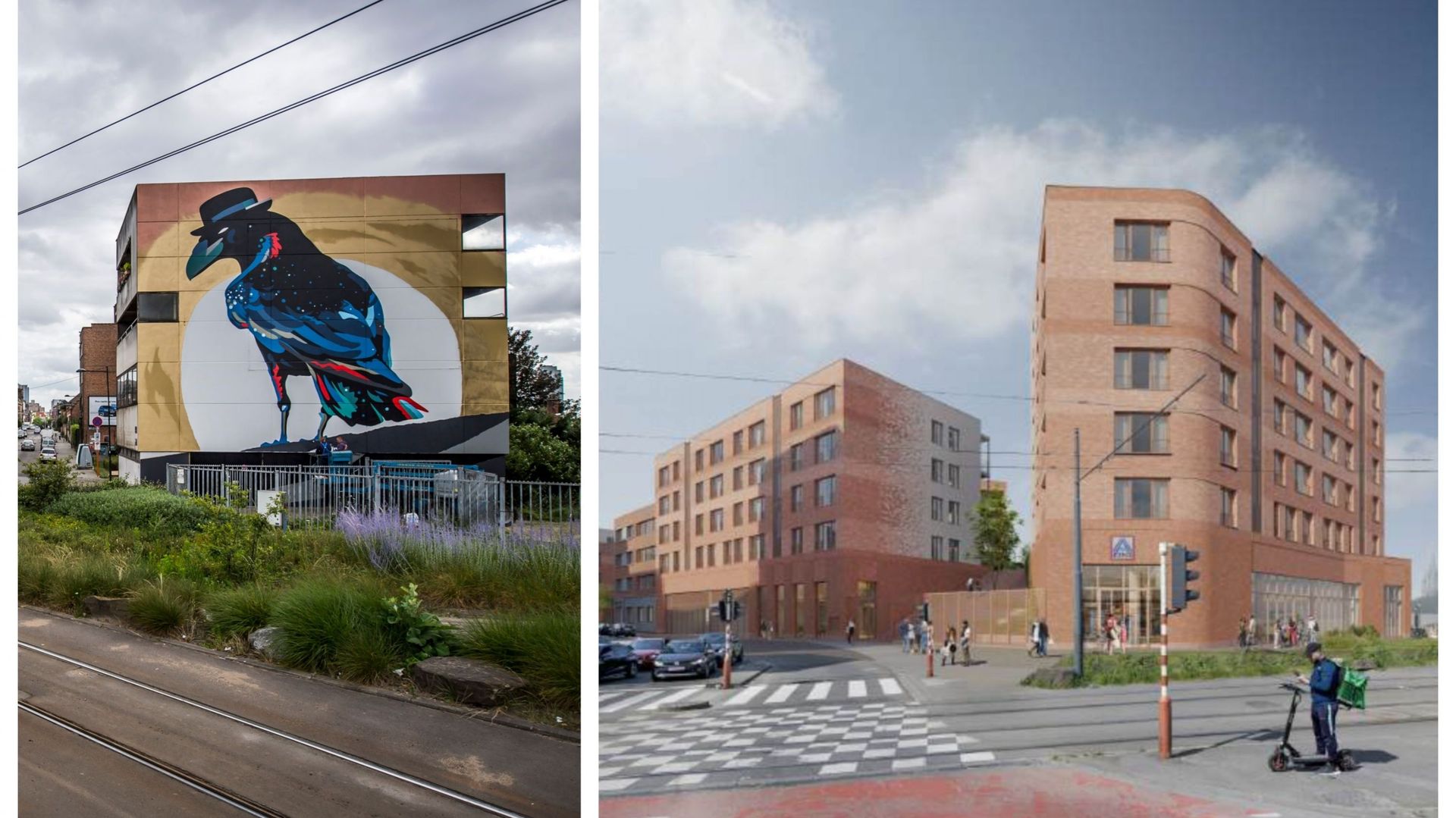 La fresque de Sozyone "Corvus corone" remplacée par 80 logements et un supermarché