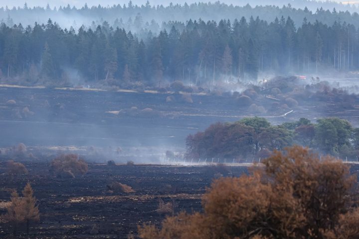 L'incendie dans les Hautes Fagnes est largement maîtrisé, les pompiers réduisent leurs efforts.