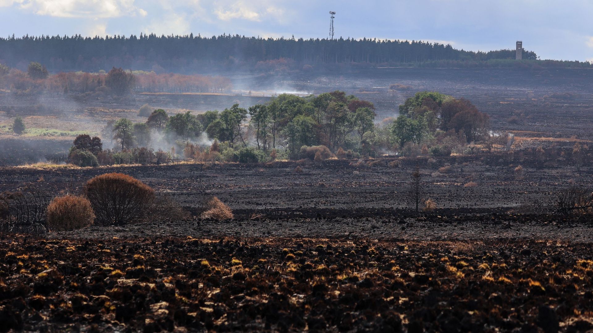Nuit calme dans les Fagnes malgré plusieurs interventions en raison d'incendies