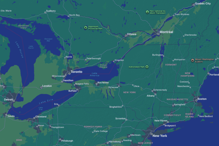 Apple renomme le lac Ontario en « lac Amérique » suite à un décret présidentiel