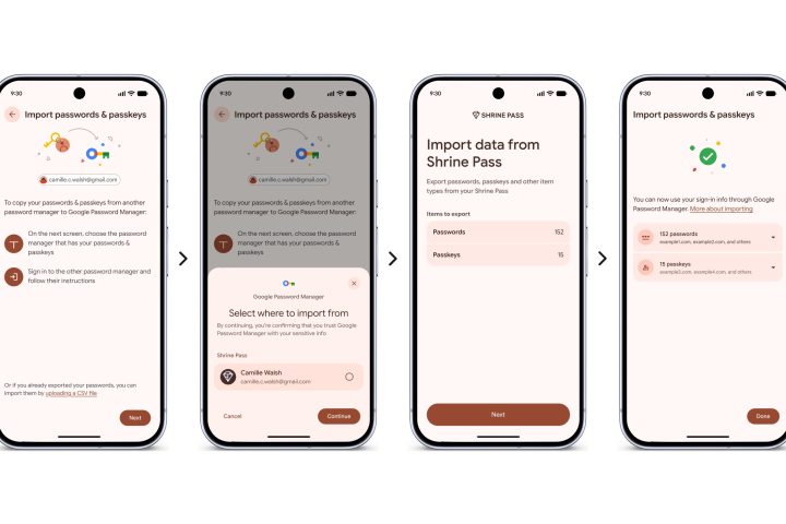 Google améliore la migration des gestionnaires de mots de passe sur Android pour faciliter le transfert entre applications