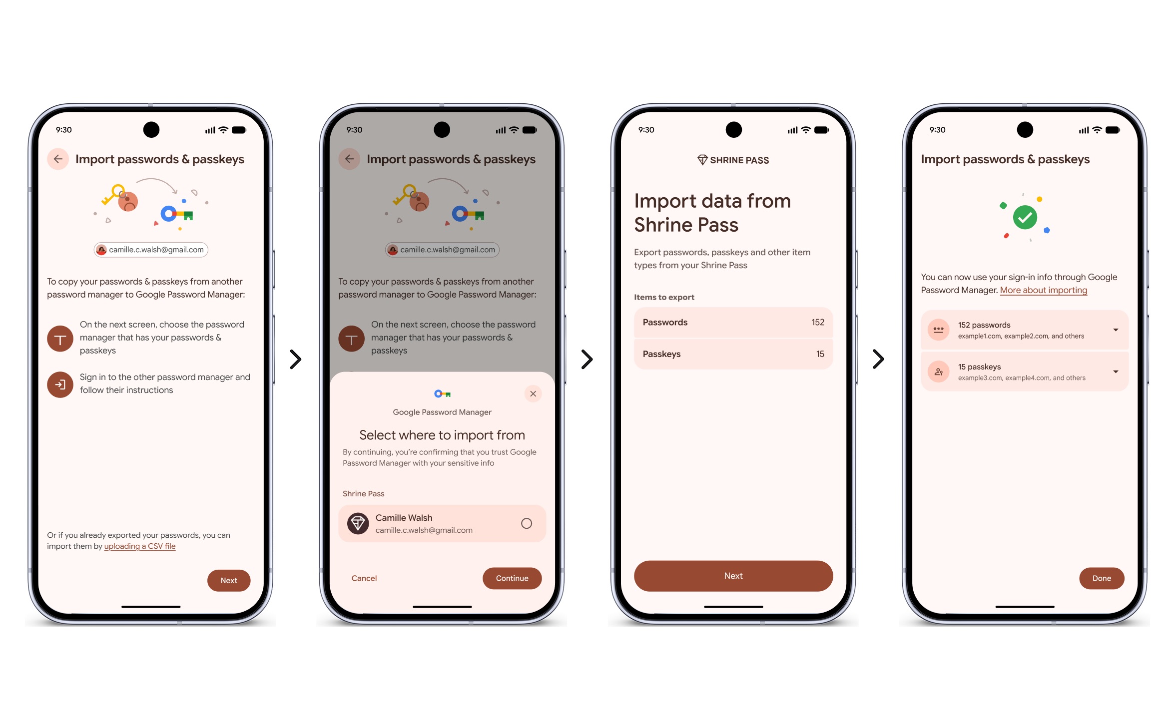 Google améliore la migration des gestionnaires de mots de passe sur Android pour faciliter le transfert entre applications
