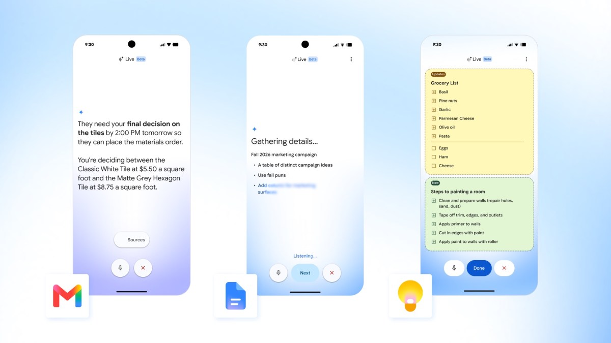Google améliore ses outils de productivité avec des fonctionnalités vocales IA dans Gmail, Docs et Keep