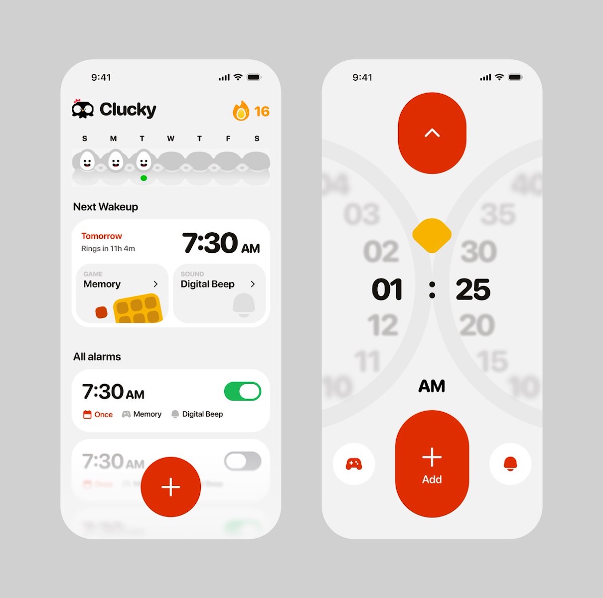 L'application d'alarme Clucky réveille les utilisateurs avec des chants de coq et nécessite des tâches pour s'arrêter.