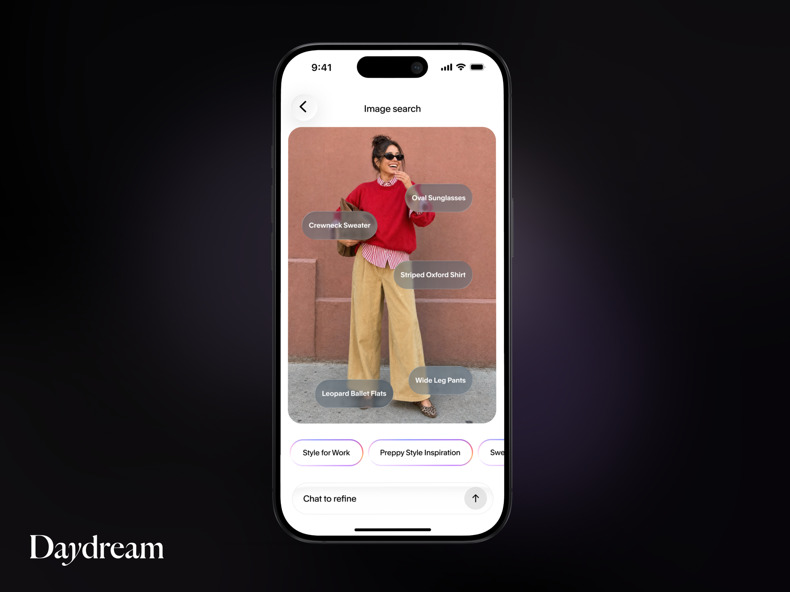 L'application Daydream améliore l'expérience shopping avec des fonctionnalités d'IA pour découvrir des tenues et l'intégration de Siri.