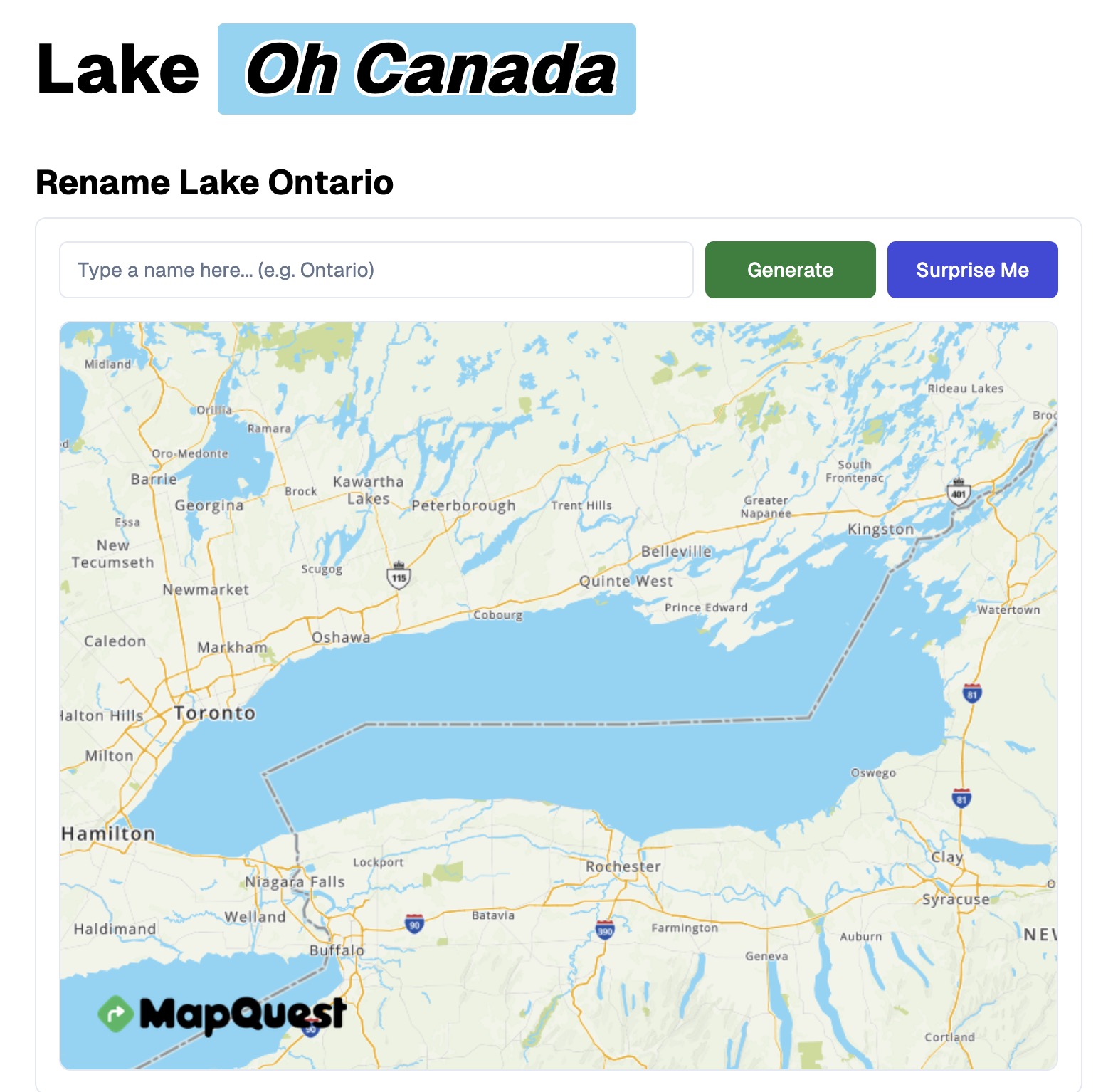 MapQuest devient la première application aux États-Unis après avoir refusé le changement de nom en « Lac America »