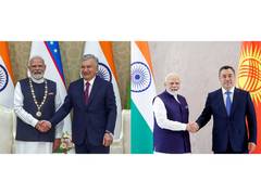 Modi offre des cadeaux traditionnels indiens aux dirigeants d'Ouzbékistan et du Kirghizistan lors de sa visite en Asie centrale
