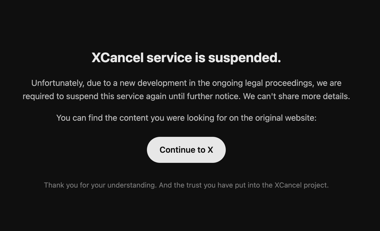 Nitter et XCancel suspendent leurs services après des actions en justice de X