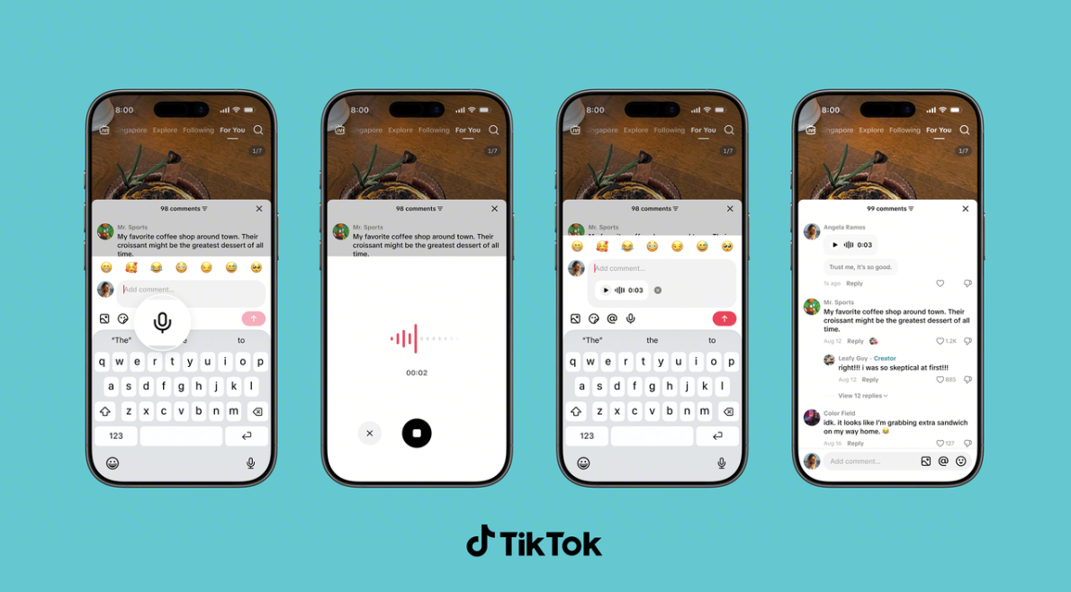 TikTok améliore ses sections de commentaires avec des messages audio, des sondages et des photos