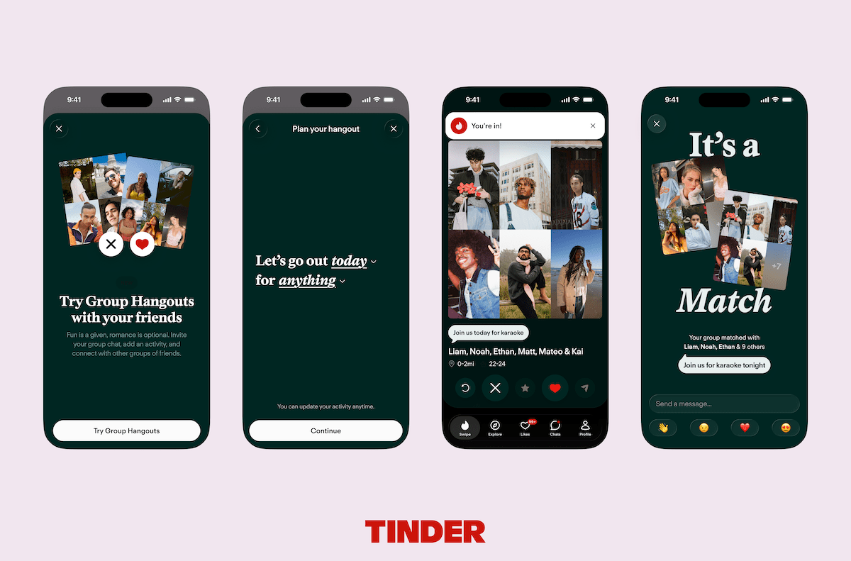 Tinder lance la fonction Group Hangouts pour favoriser les rencontres sociales en réalité