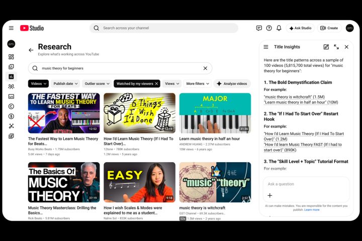 YouTube présente des mises à jour optimisées par l'IA pour les créateurs dans l'application Studio
