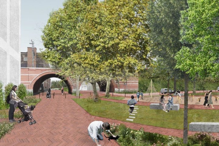 Le chantier de réaménagement de la future place des Goujons à Anderlecht débute, avec des zones piétonnes et un aire de jeux.