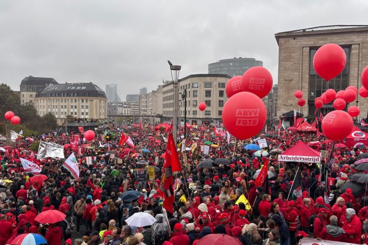 Les syndicats exposent leurs revendications lors de la journée de mobilisation en Belgique