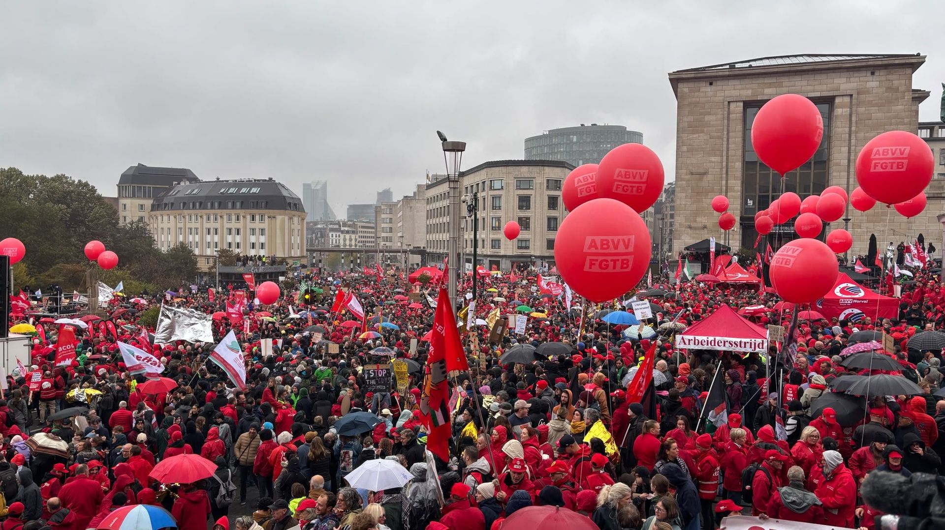 Les syndicats exposent leurs revendications lors de la journée de mobilisation en Belgique