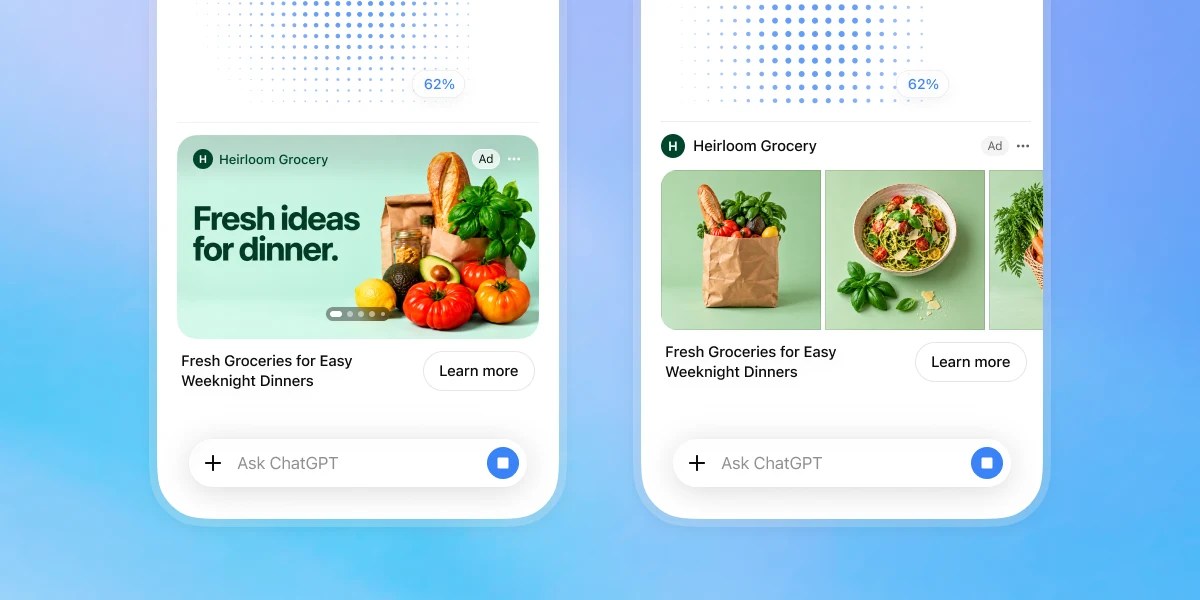 OpenAI introduit des publicités visuelles dans les résultats de génération d'images de ChatGPT sur le marché américain