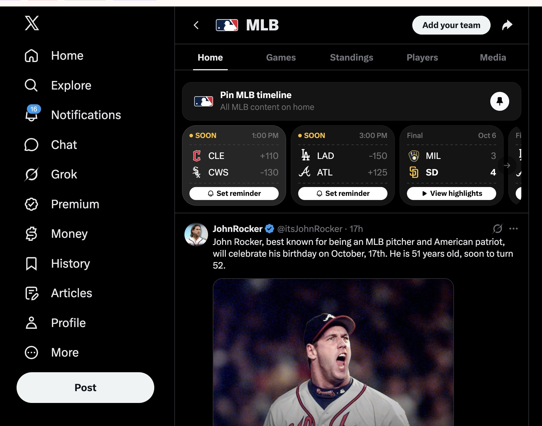 X élargit sa plateforme Gametime pour inclure la Major League Baseball en plus de la couverture de la NFL